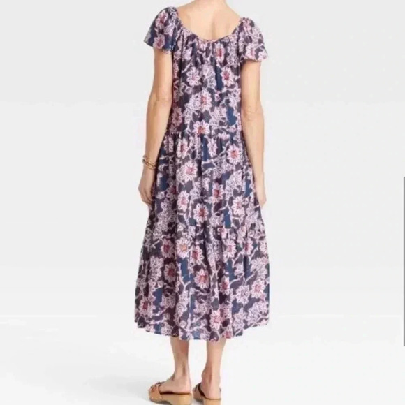 Knox Rose Flutter long dress Short
Sleeve A-Line Navy Floral Boho Dress XXL - Picture 5 of 6